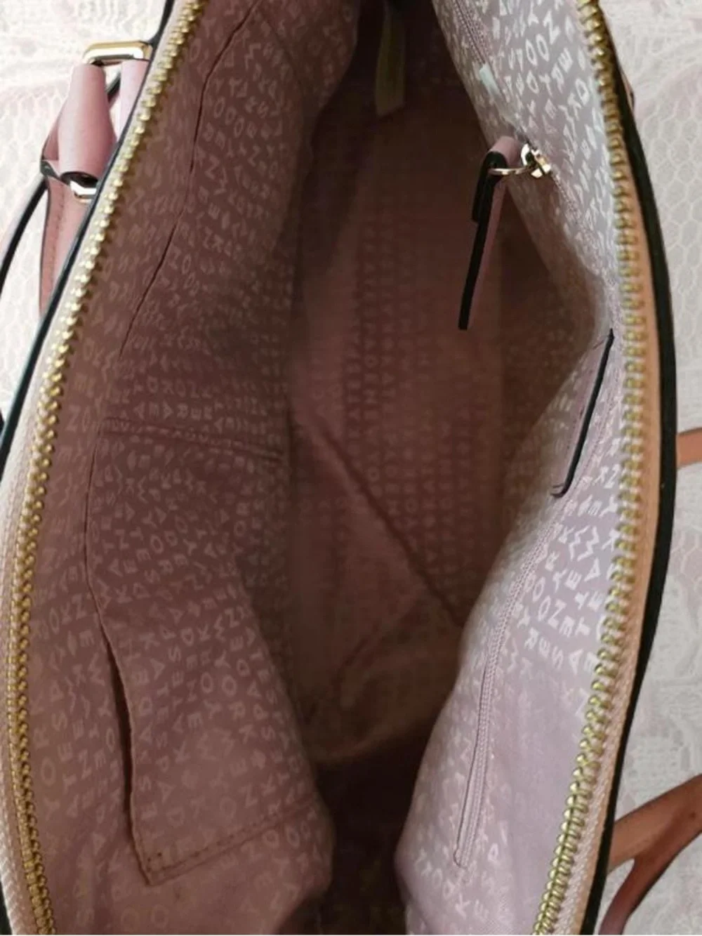 Kate Spade Grove Street Carli leather satchel in a soft dusty pink